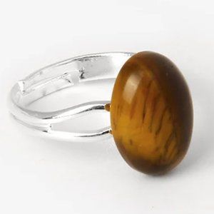 Tiger Eye Natural Stone Ring Adjustable